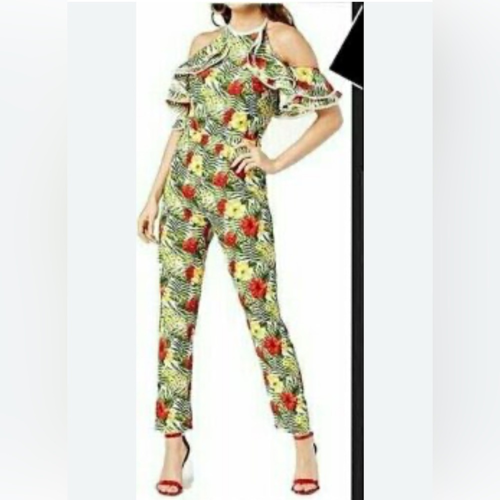 XOXO Red and Yellow Jumpsuit Wide-Leg High-Waisted(0012